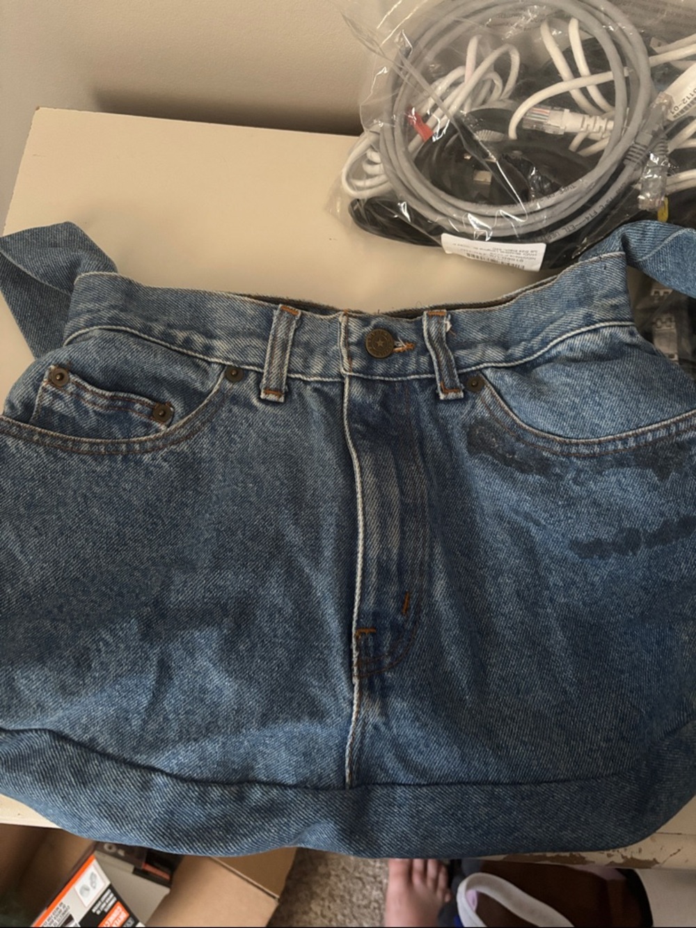 Denim Tote Bag with Jean Pocket Purse